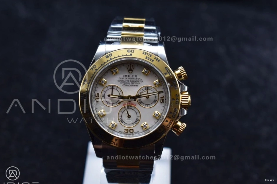 Clean Diamond on 116503 Of Bracelet Dial YG Best Edition Daytona Mother SS 1:1 Pearl V2 White SA4130 0119